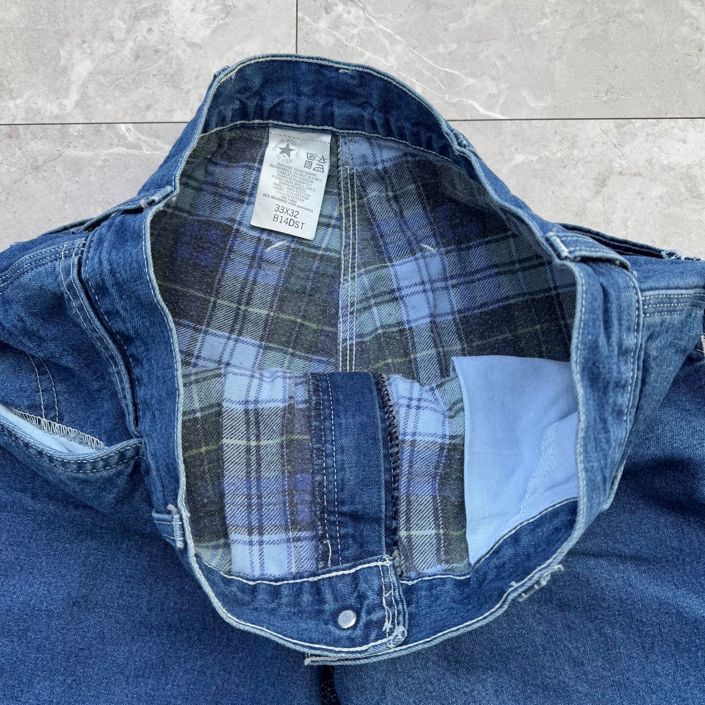 90s Carhartt Made in USA Flannel Lined Denim 33x32 KiiChain Clothing
