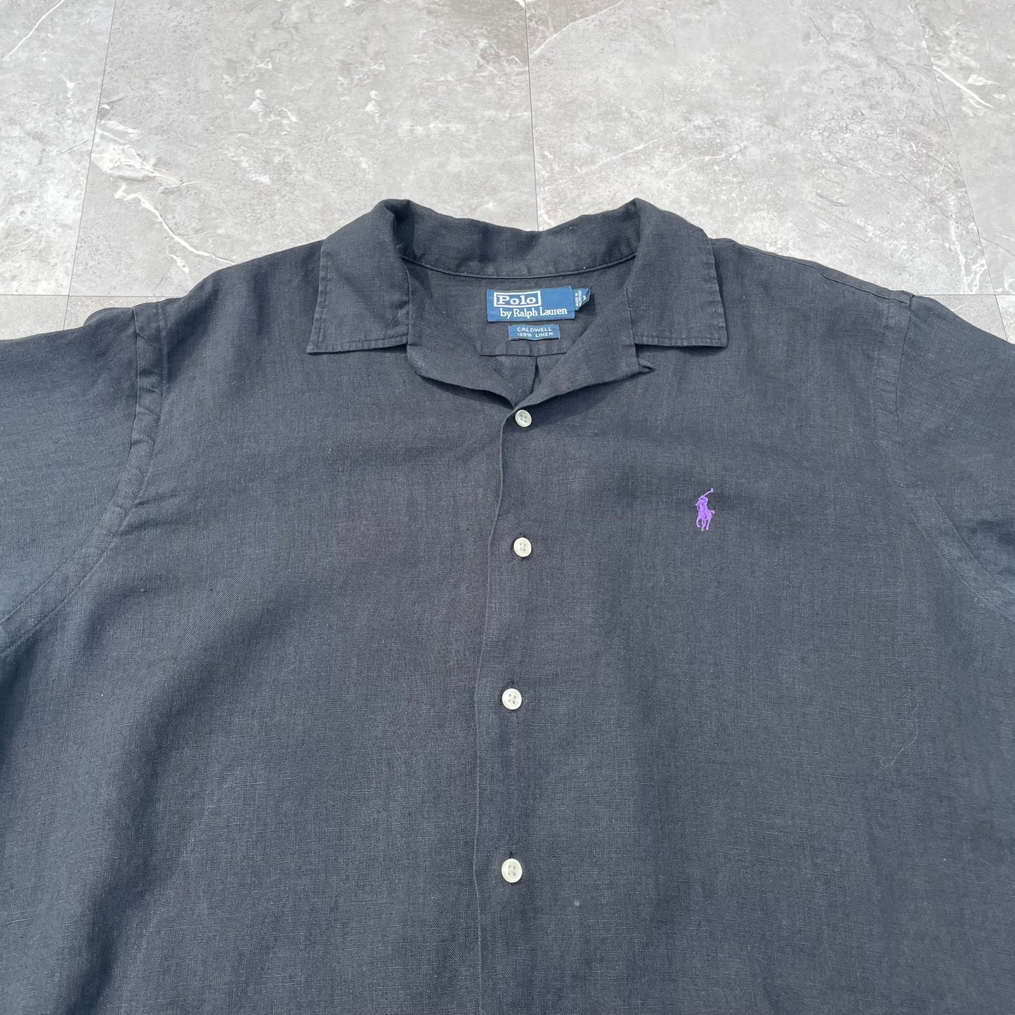 90s Ralph Lauren Caldwell Black Hawaiian Shirt KiiChain Clothing
