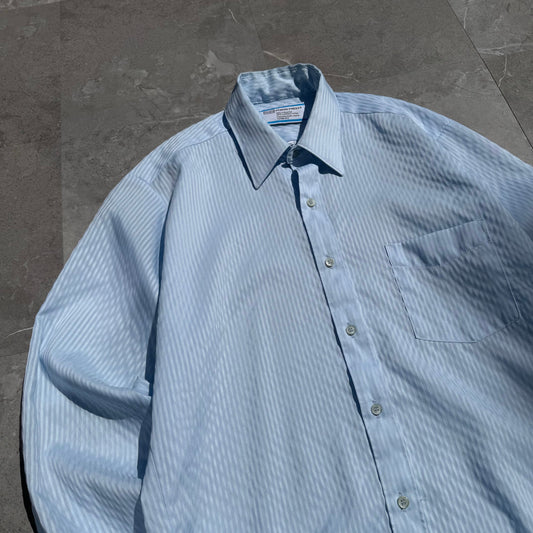 70s-80s Sears Seersucker Light Blue Shirt KiiChain Clothing