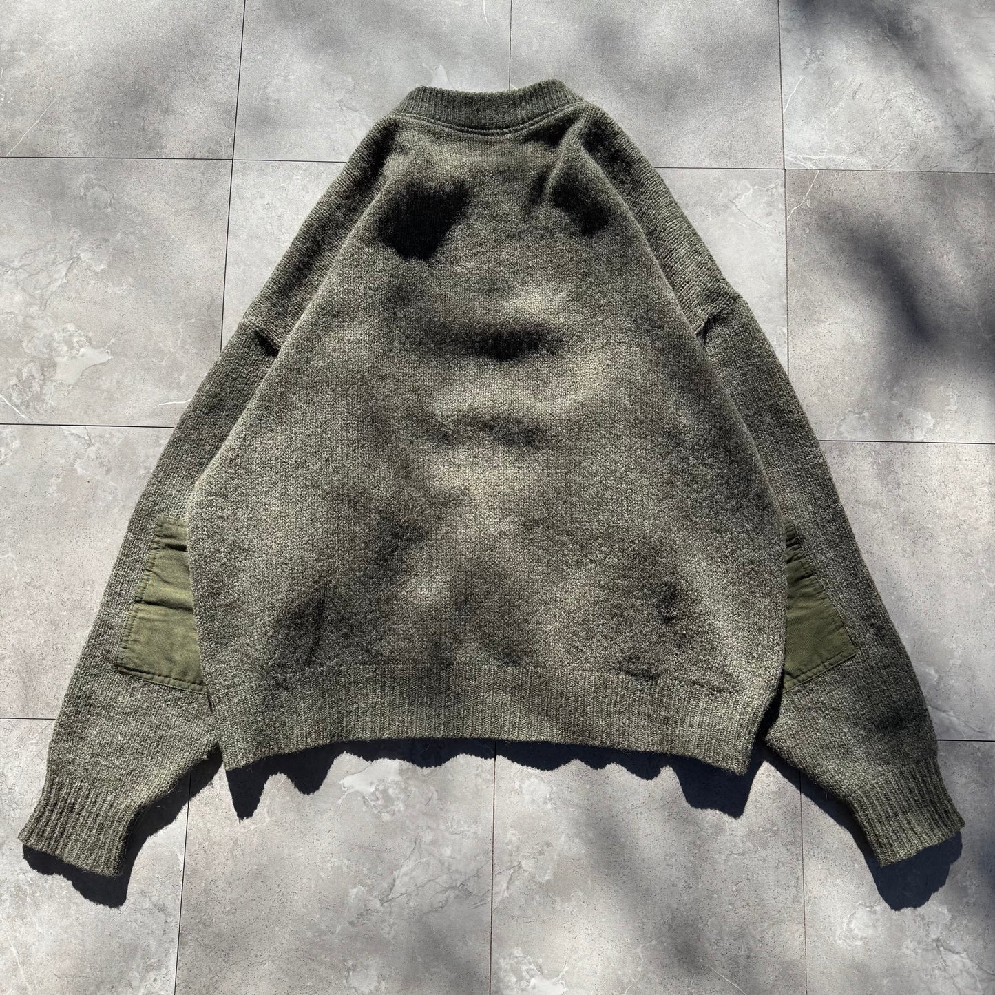 90s Cabela's Made in USA Wool Henley Neck Elbow Patch Knit