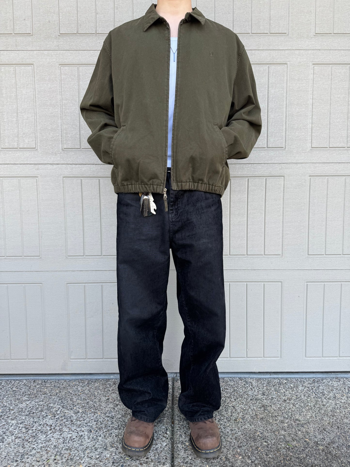 90s Polo by Ralph Lauren Brown/Olive Green Cotton Swing Top Jacket