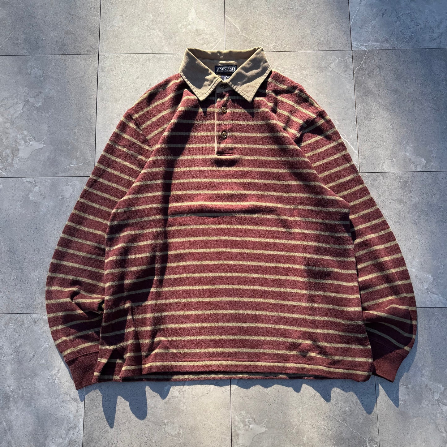 90s Lands' End Border Knit Polo