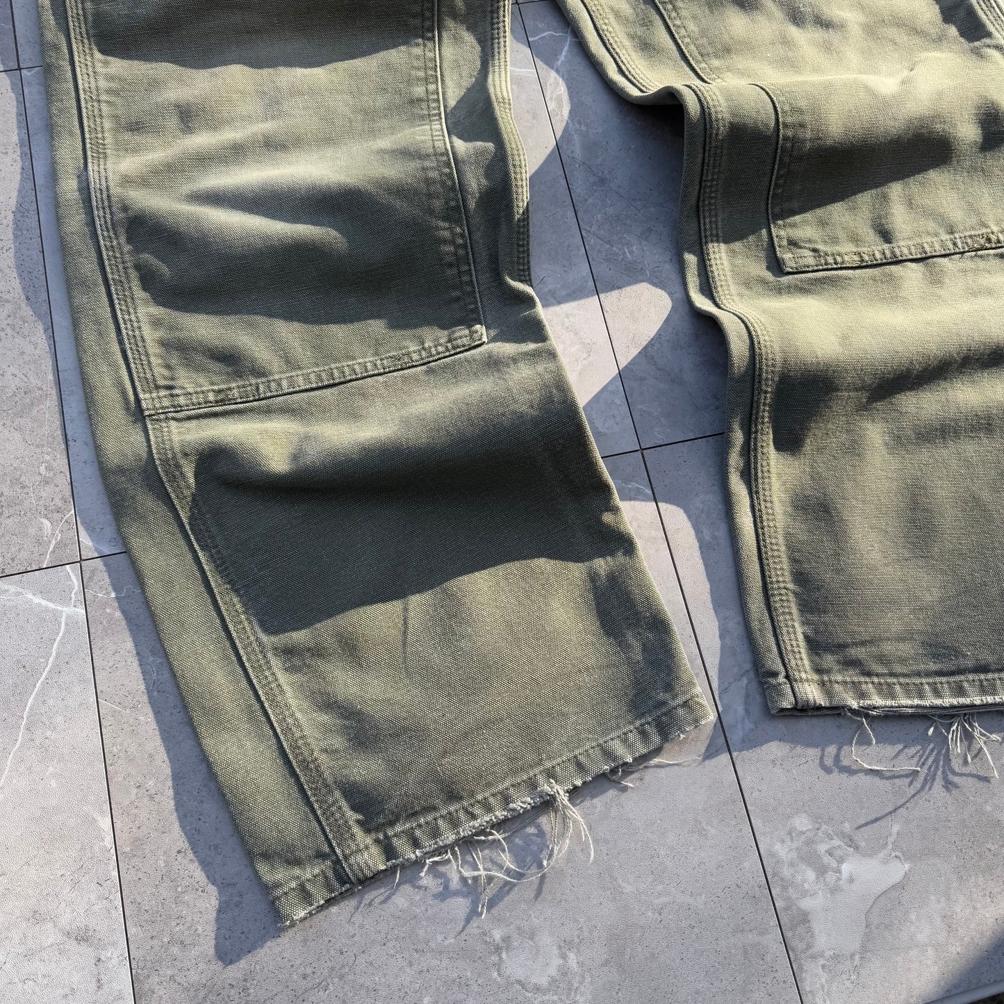 90s-00s Carhartt Moss Green Double Knee Work Pants 32x32