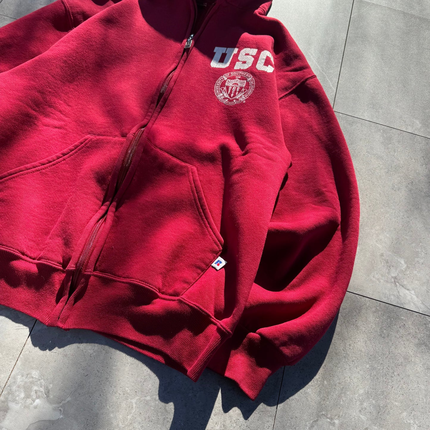 90s Russell Athletic University of Southern California (USC) College Zip-Up Hoodie KiiChain Clothing