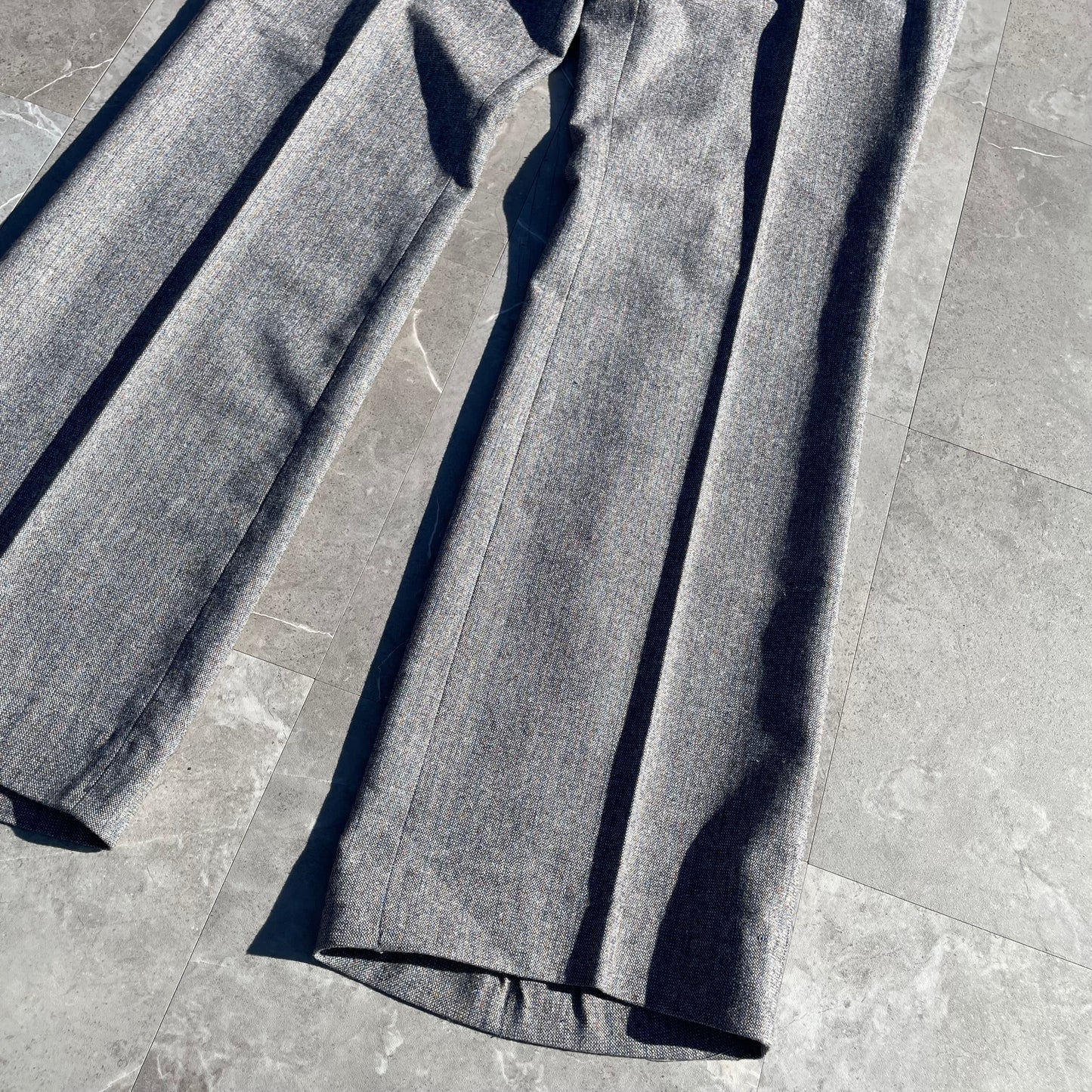 70s Prestige West Gray Flared Western Wool Slacks KiiChain Clothing