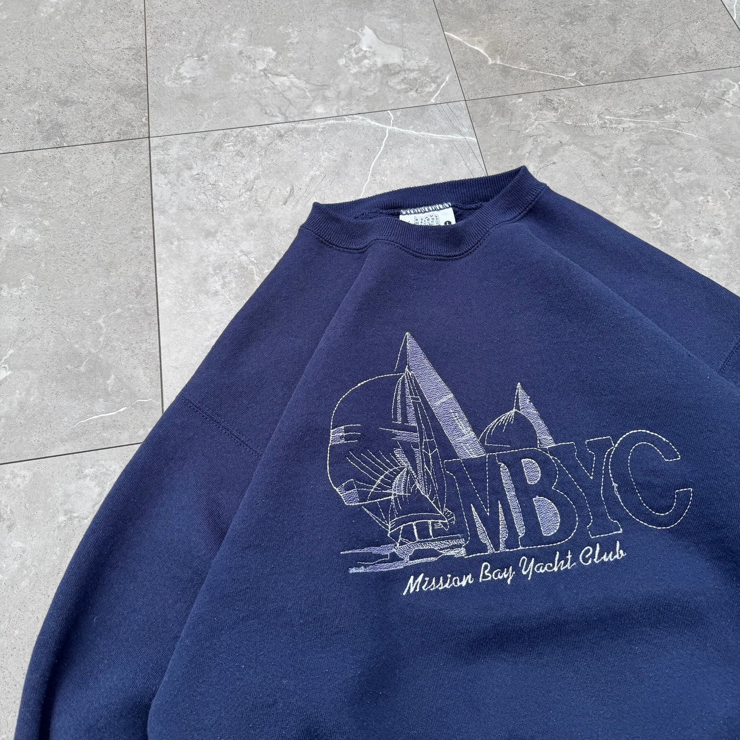 90s Lee MBYC Made in USA Navy Graphic Sweatshirt KiiChain Clothing