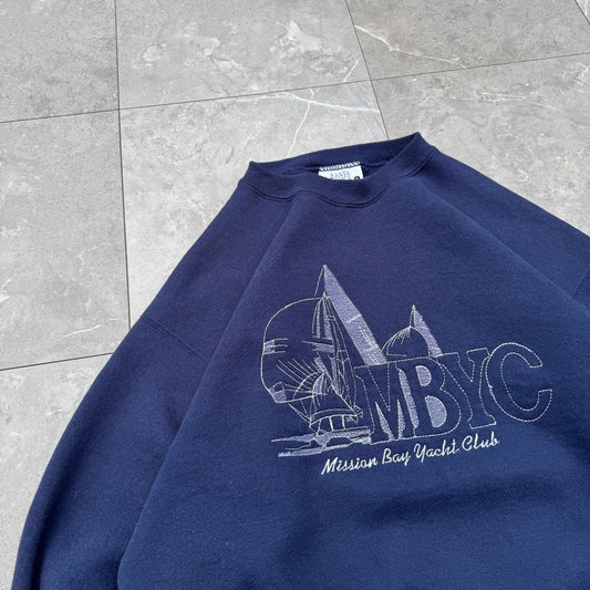 90s Lee MBYC Made in USA Navy Graphic Sweatshirt KiiChain Clothing