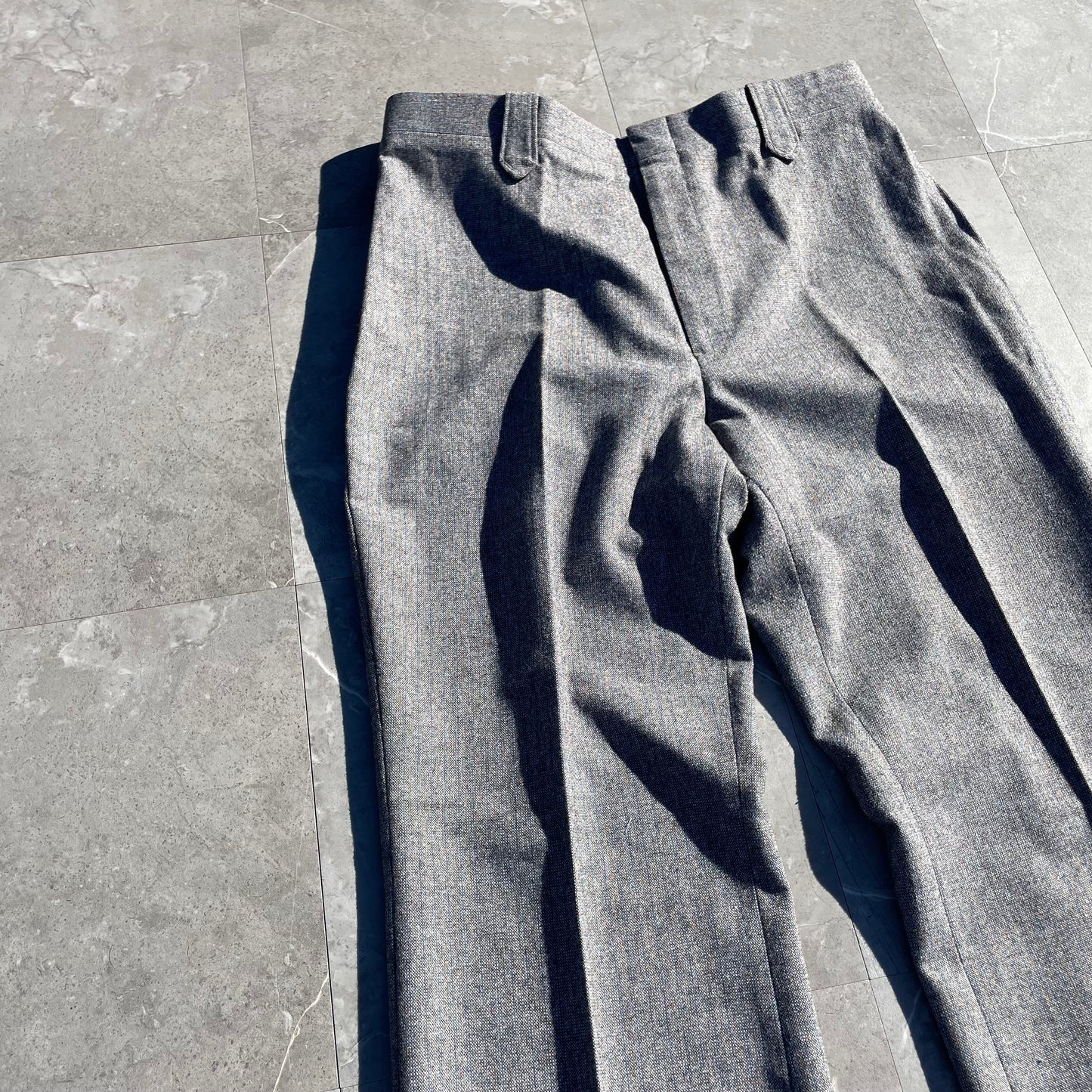 70s Prestige West Gray Flared Western Wool Slacks KiiChain Clothing