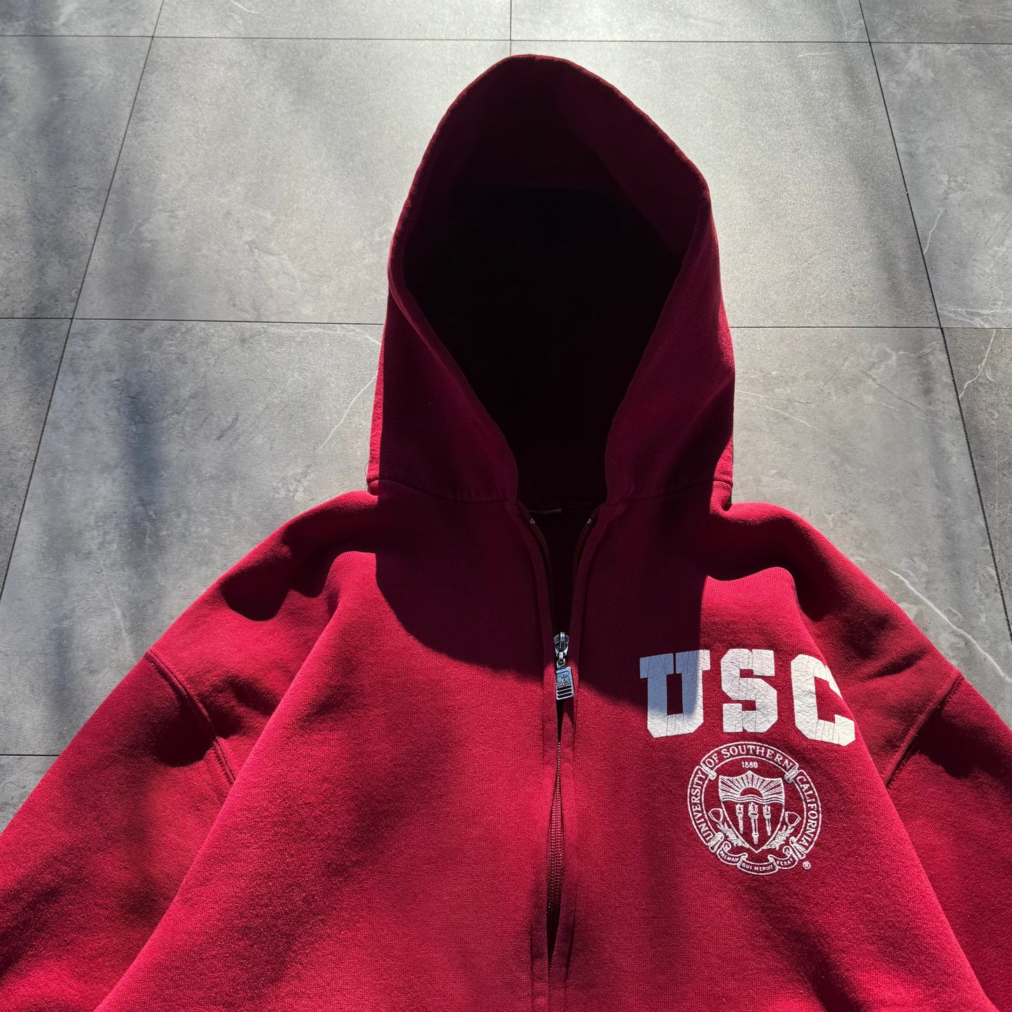 90s Russell Athletic University of Southern California (USC) College Zip-Up Hoodie KiiChain Clothing