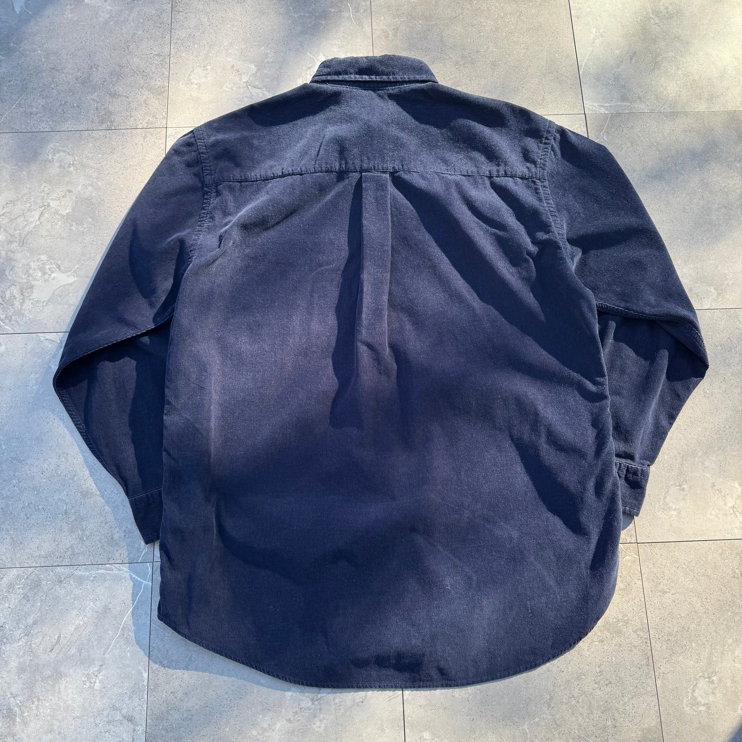 90s Lands' End Navy Corduroy Button Down Shirt