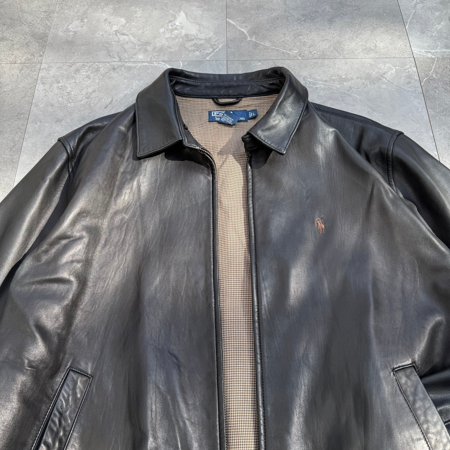 90s Polo by Ralph Lauren Black Leather Jacket