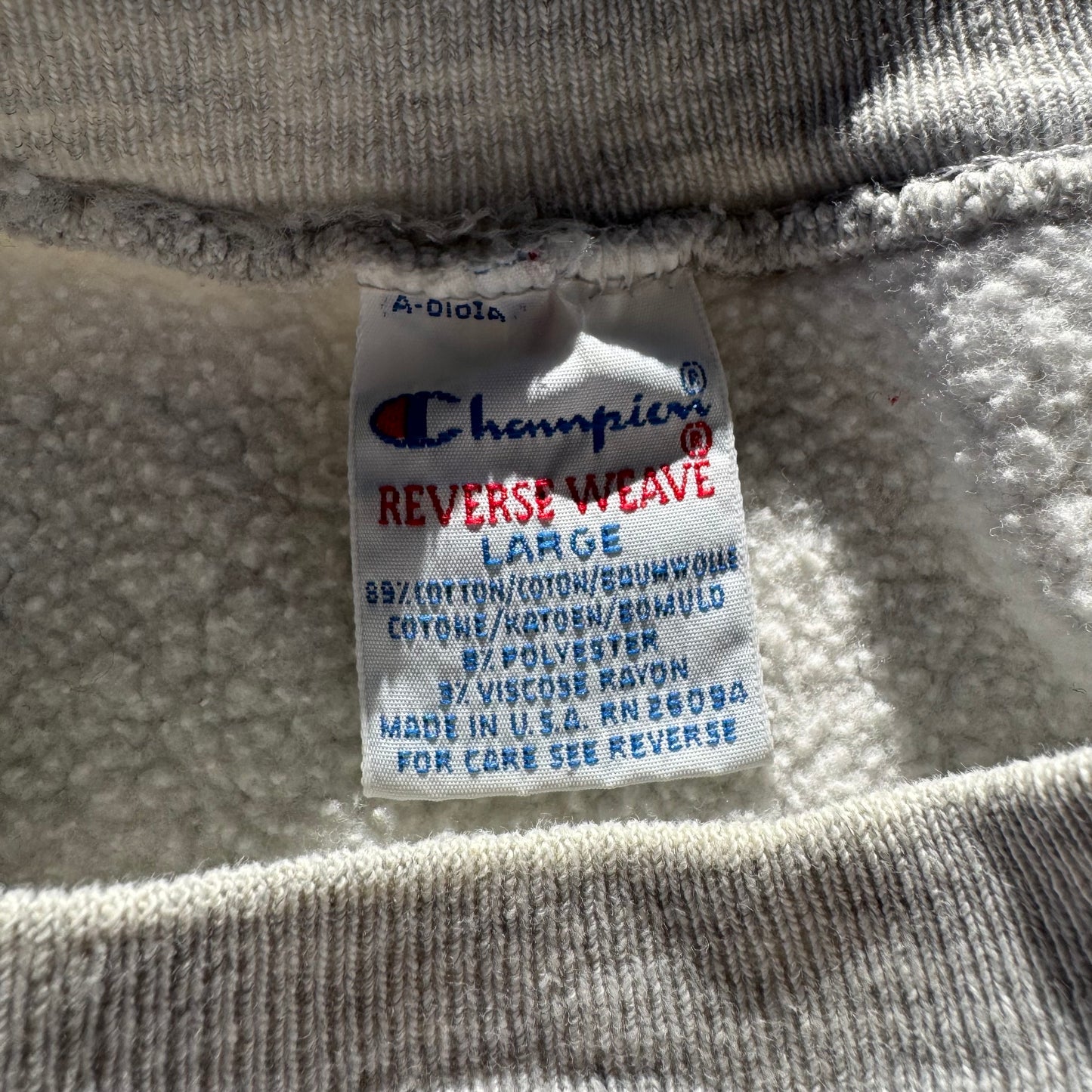 90s Champion Reverse Weave Made in USA Navy Logo Sweatshirt