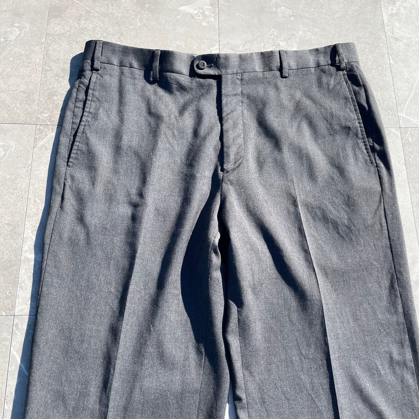 90s-00s Zanella Made in Italy Dark Gray Pleated Slacks Size 38 KiiChain Clothing