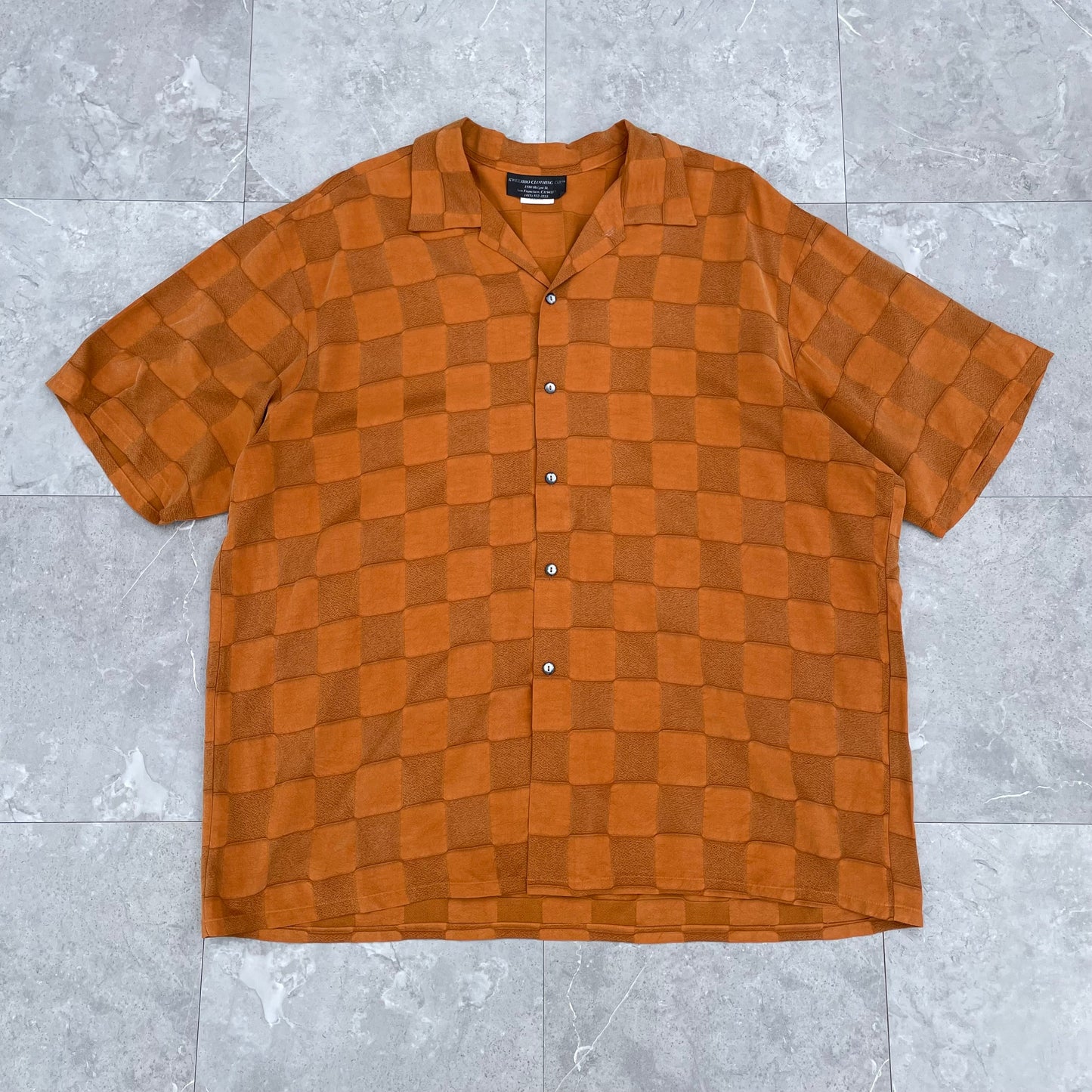 90s Kweejibo Clothing Made in USA Checkered Open Collar Shirt KiiChain Clothing