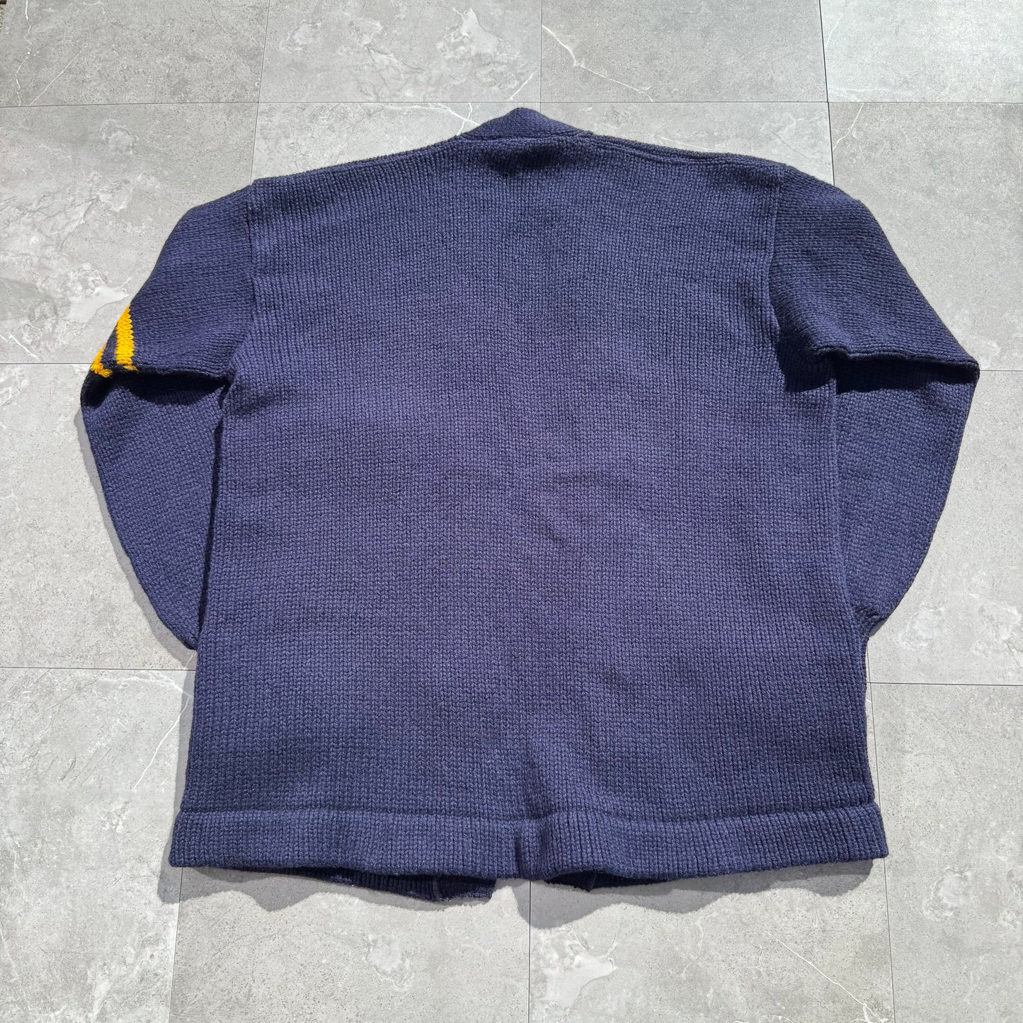 70s Vintage Varsity Lettered Wool Cardigan