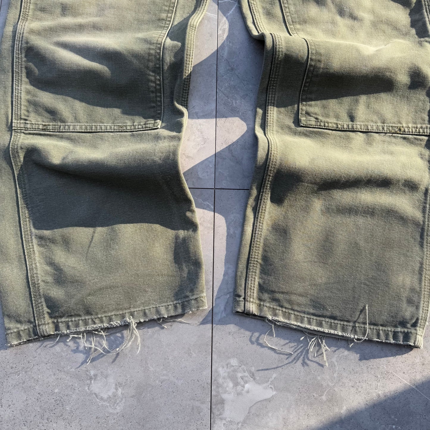 90s-00s Carhartt Moss Green Double Knee Work Pants 32x32