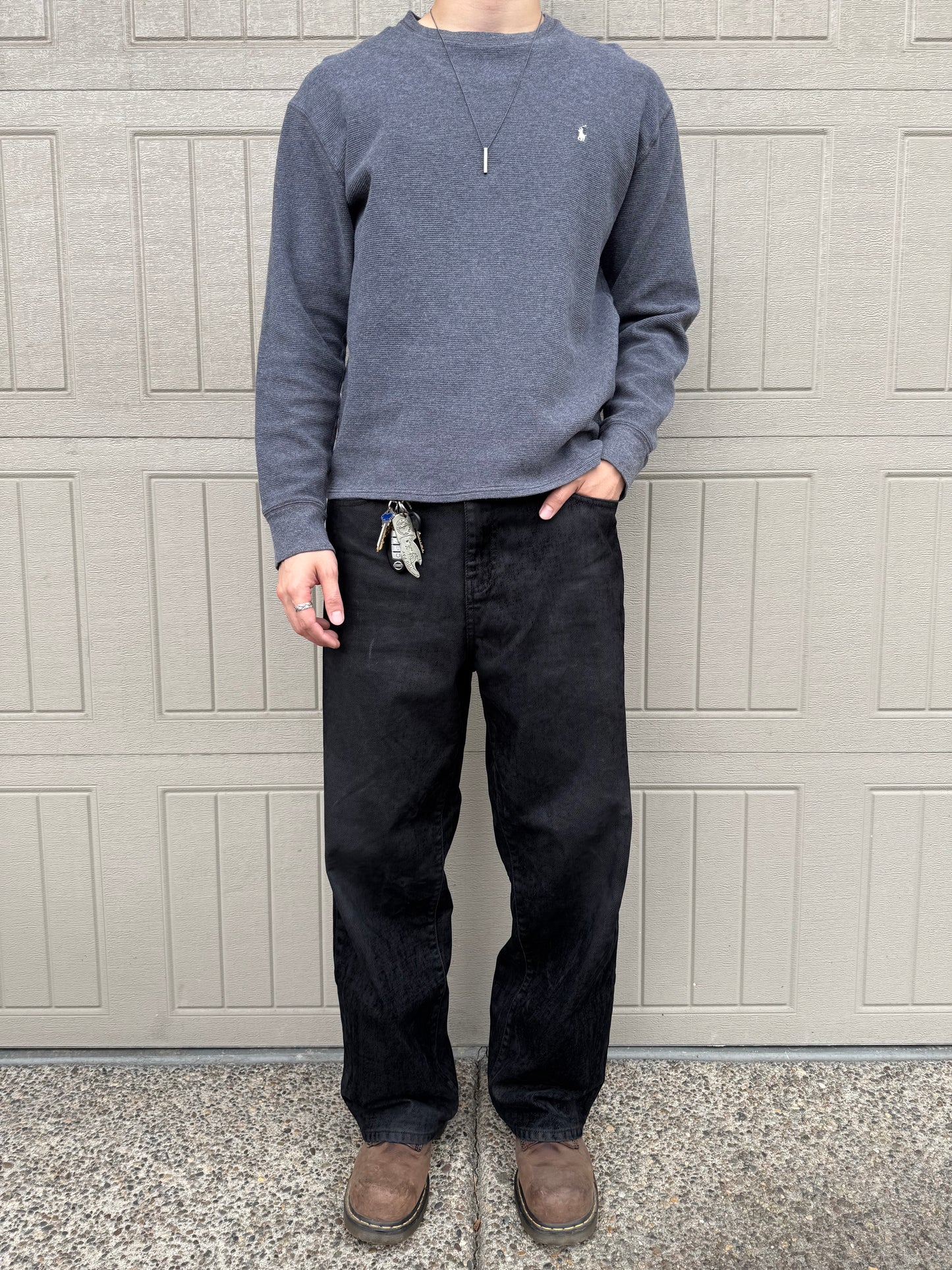 00s Polo Ralph Lauren Dark Gray Long Sleeve Thermal