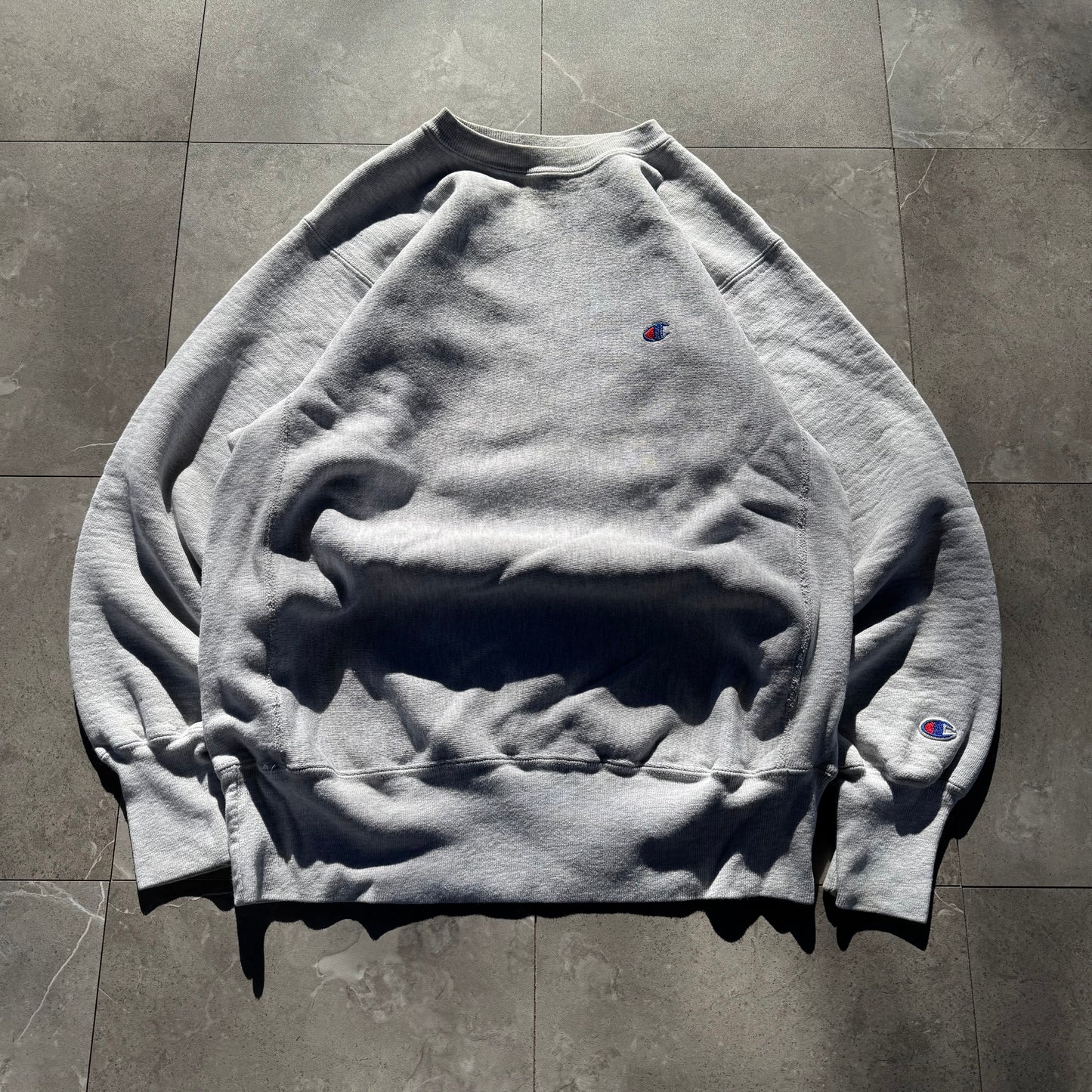 90s Champion Reverse Weave Made in USA Navy Logo Sweatshirt