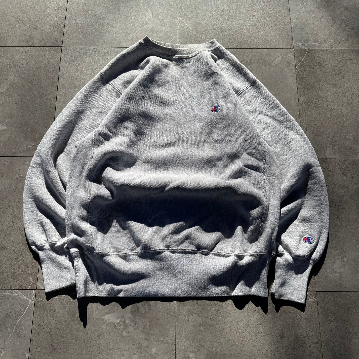 90s Champion Reverse Weave Made in USA Navy Logo Sweatshirt KiiChain Clothing