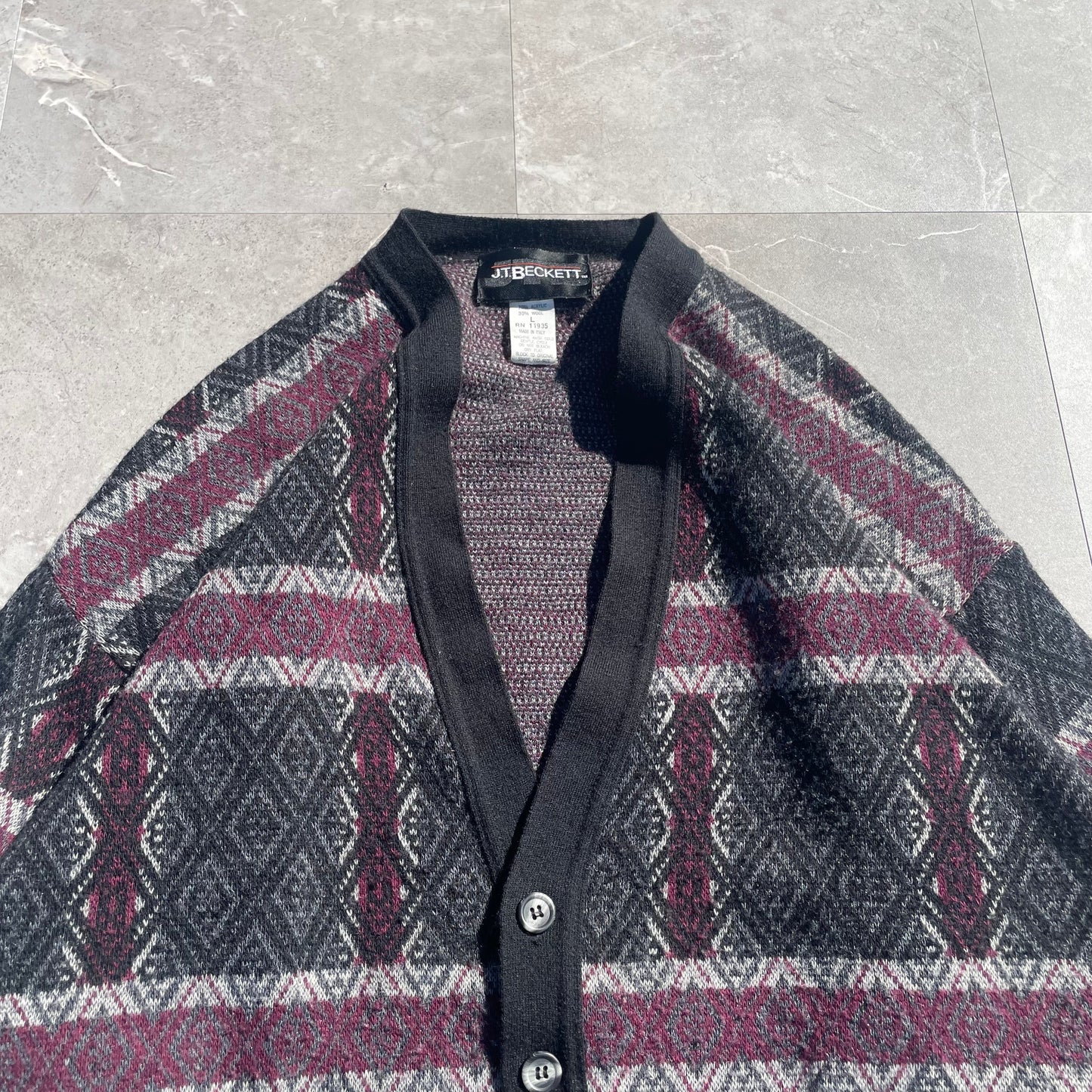 90s-00s J.T. Beckett Wool-Acrylic Made in Italy Knitted Cardigan KiiChain Clothing