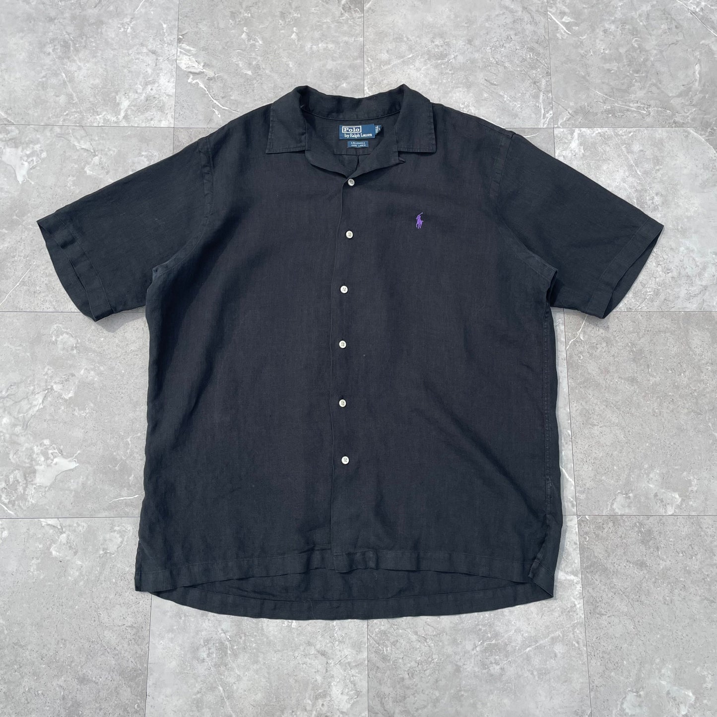 90s Ralph Lauren Caldwell Black Hawaiian Shirt KiiChain Clothing