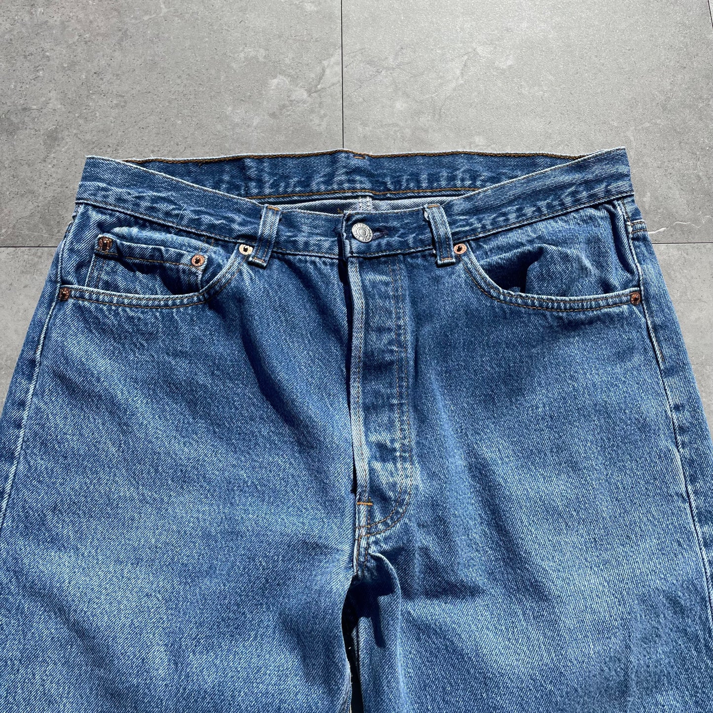 90s Levi's 501xx Made in USA Cropped Denim 36x38 KiiChain Clothing