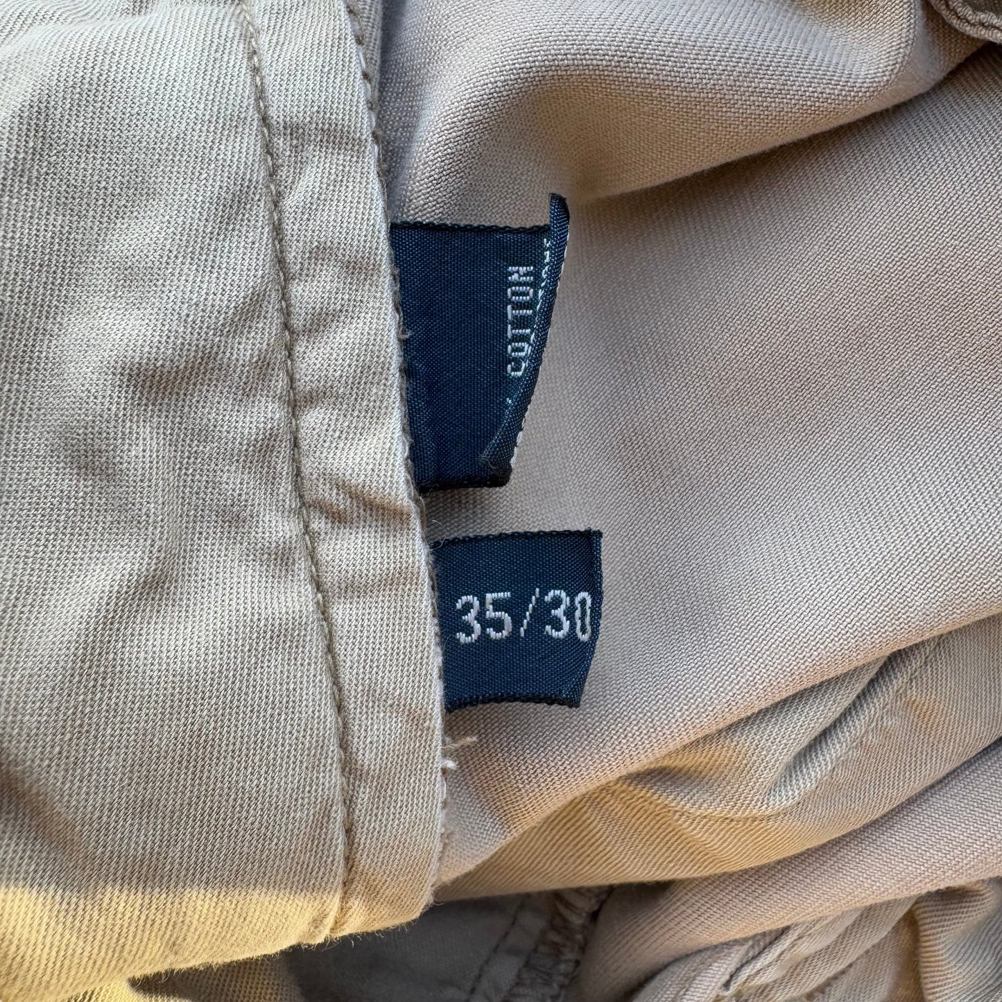 90s-00s Polo by Ralph Lauren Polo Chino Cream/Beige Cargo Pants 35x30 KiiChain Clothing