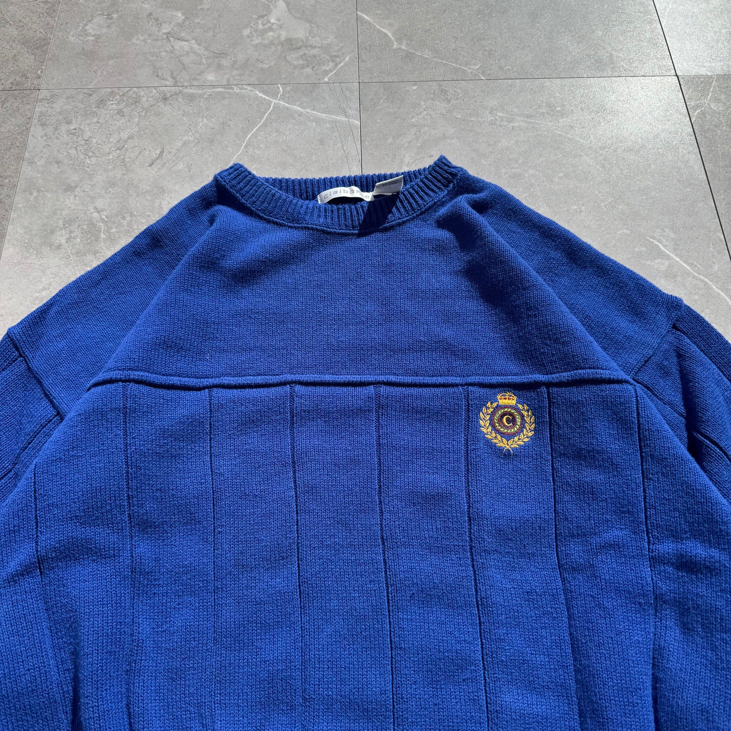 90s Claiborne Made in USA Blue Cotton Knit