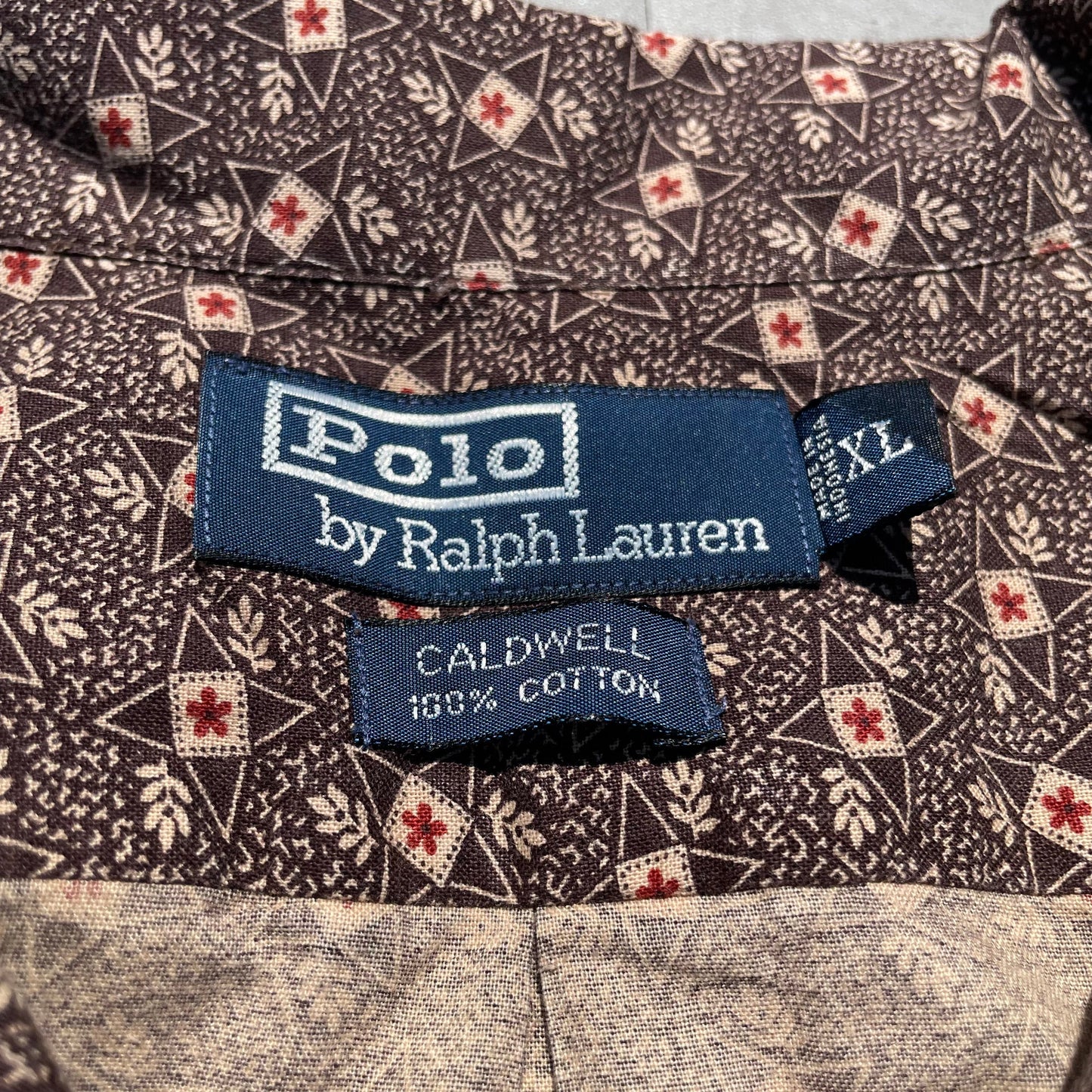 90s Ralph Lauren Caldwell Rare Brown Hawaiian Shirt KiiChain Clothing
