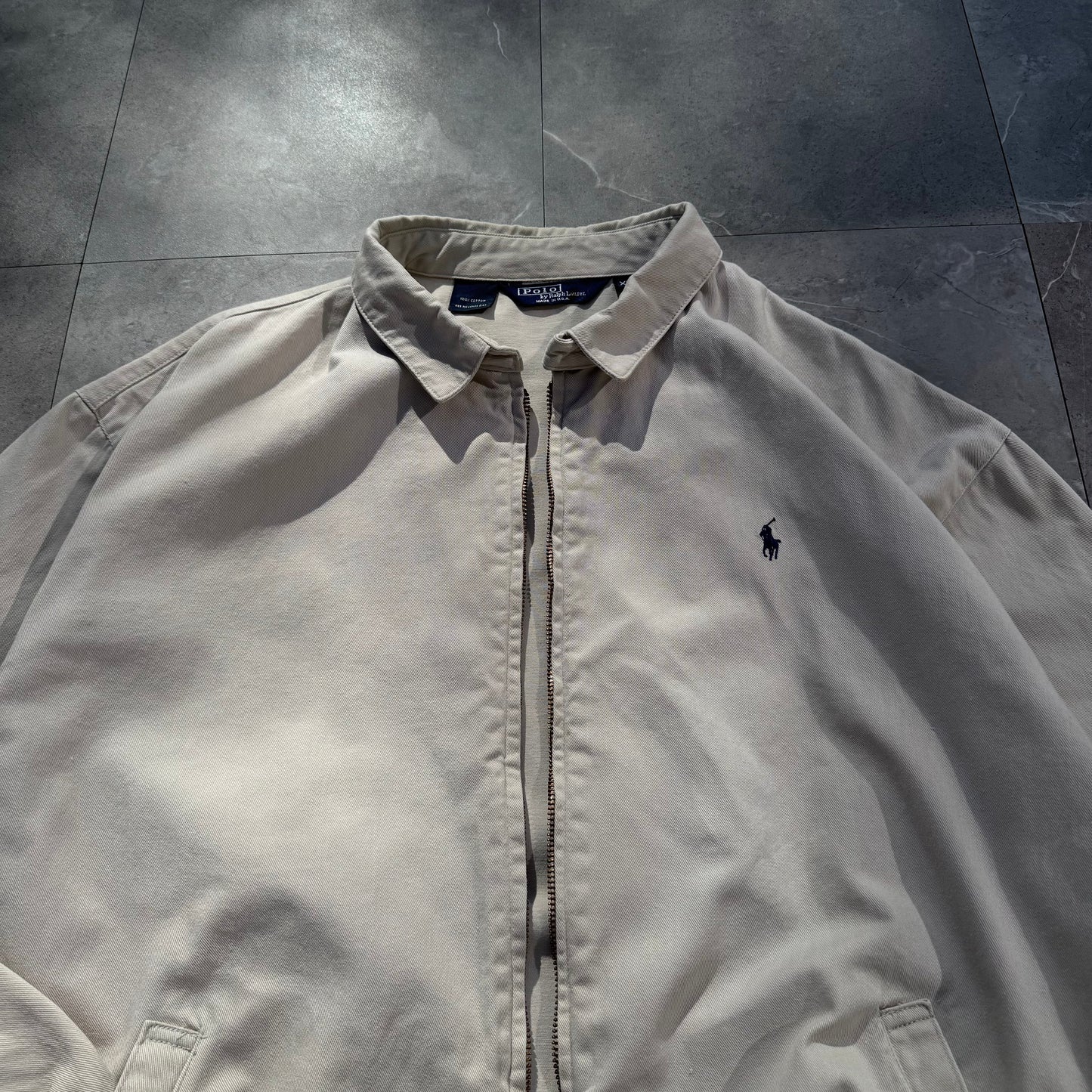 90s Polo by Ralph Lauren Cotton Made in USA Cream Swing Top Jacket KiiChain Clothing