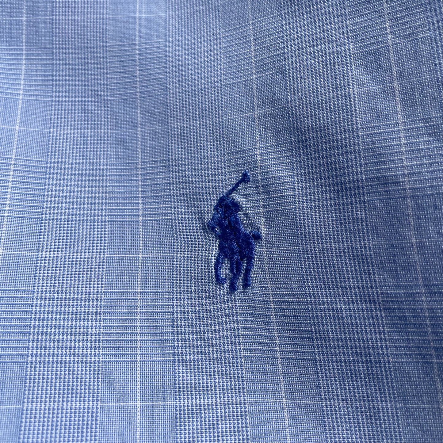 90s-00s Ralph Lauren Marlowe 100% Two-Ply Cotton Light Blue Checkered Shirt