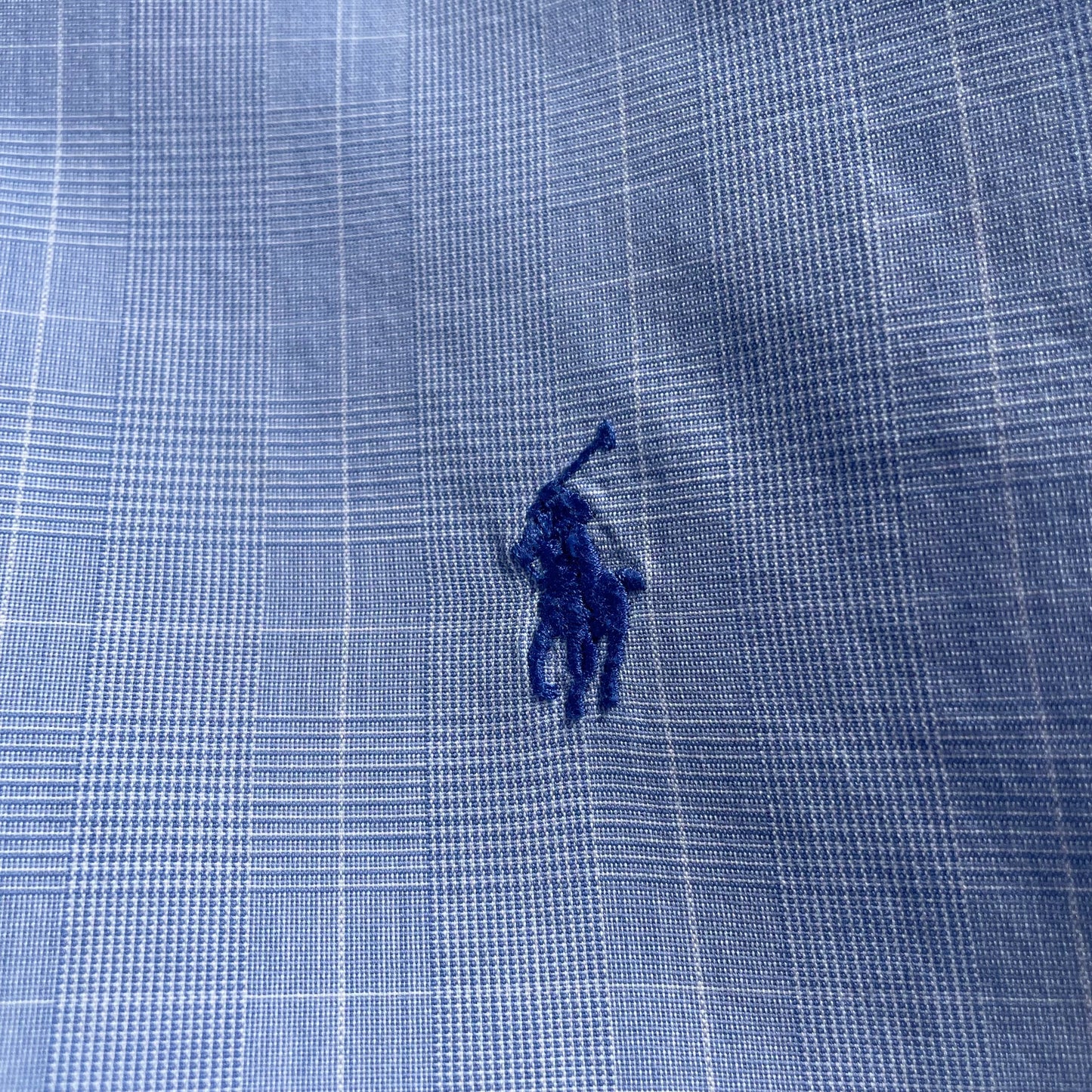 90s-00s Ralph Lauren Marlowe 100% Two-Ply Cotton Light Blue Checkered Shirt KiiChain Clothing