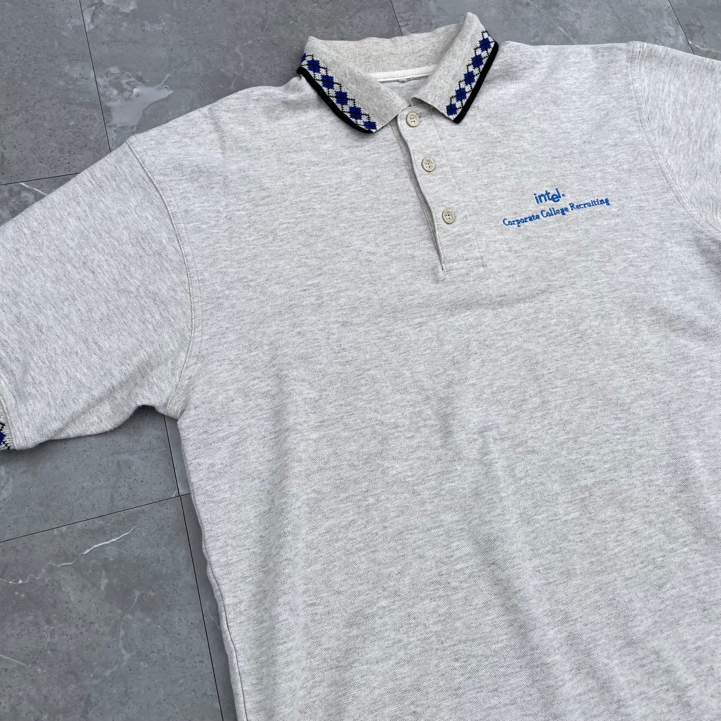 90s Intel Corporate College Recruiting Made in USA Polo Shirt