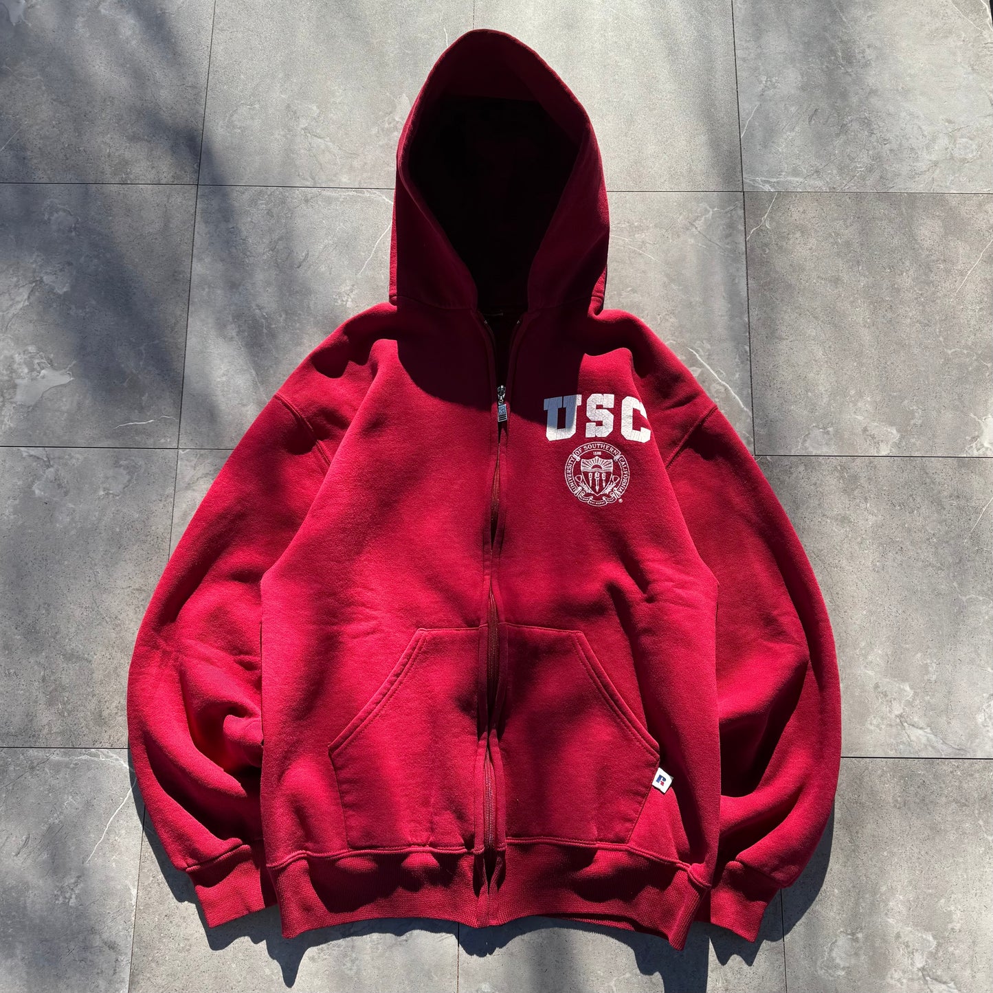 90s Russell Athletic University of Southern California (USC) College Zip-Up Hoodie KiiChain Clothing