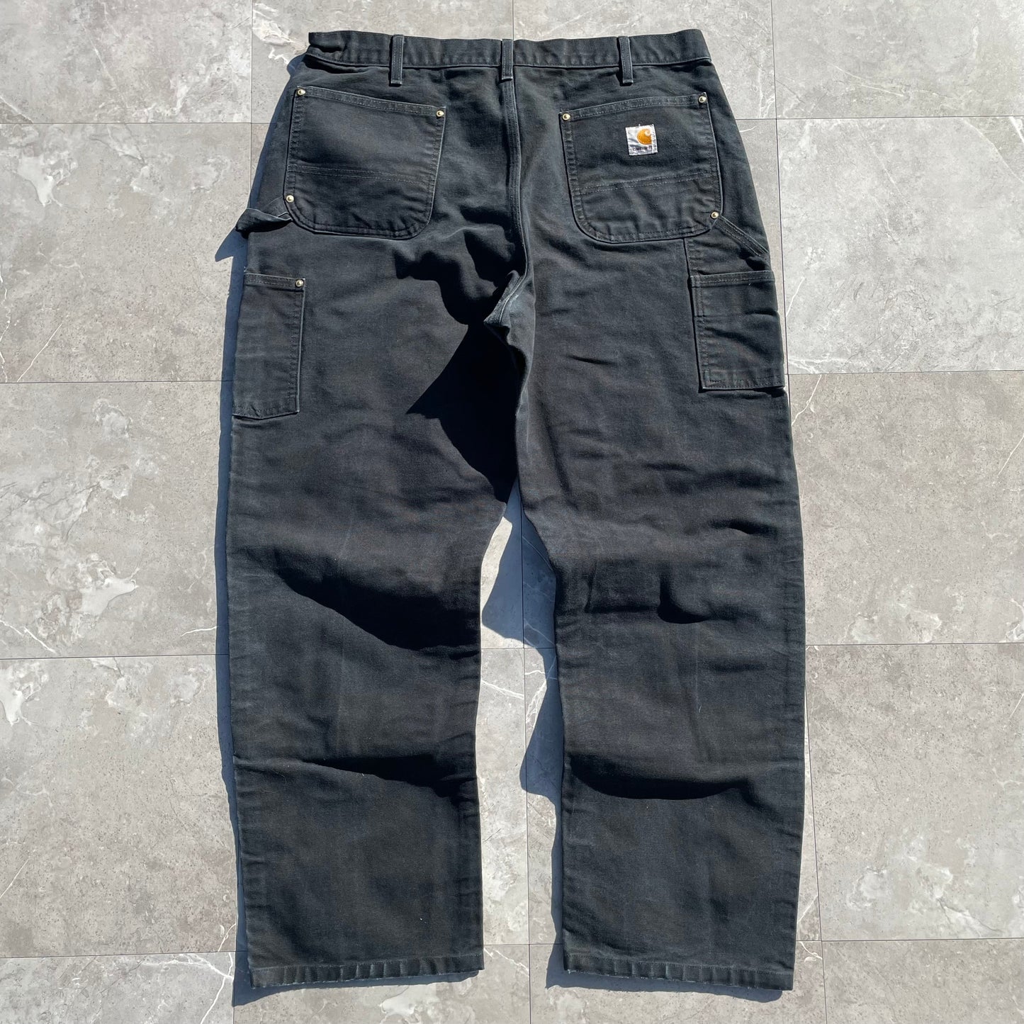 90s-00s Carhartt Made in USA Black Double Knee Work Pants 38x34 KiiChain Clothing