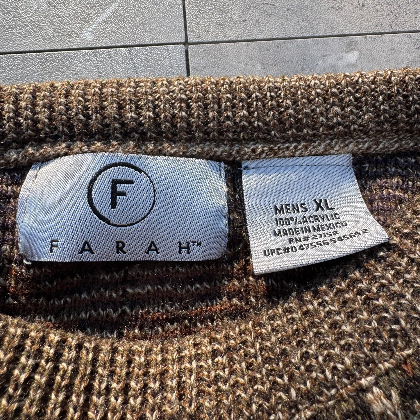 90s Farah Acrylic Design Knit KiiChain Clothing