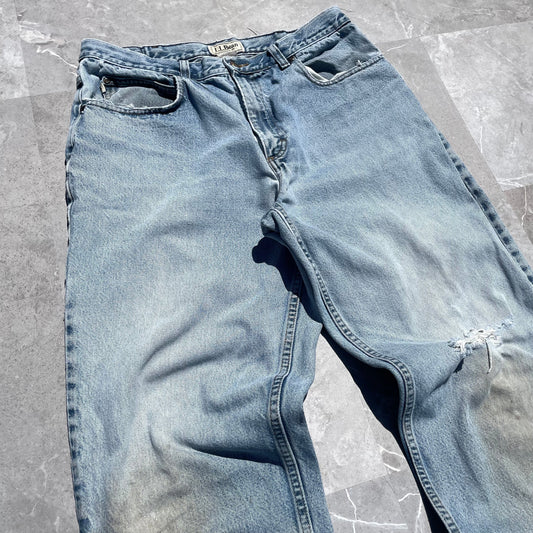 90s L.L. Bean Damaged Denim 36x32 KiiChain Clothing