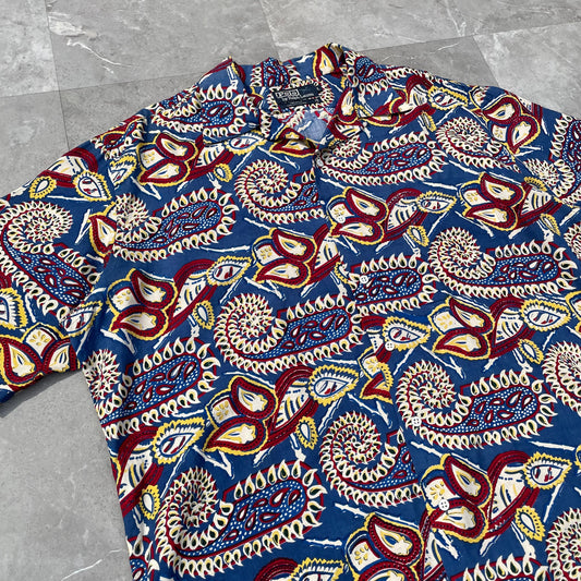 90s Ralph Lauren 100% Imported Silk Made in USA Paisley Hawaiian Shirt KiiChain Clothing