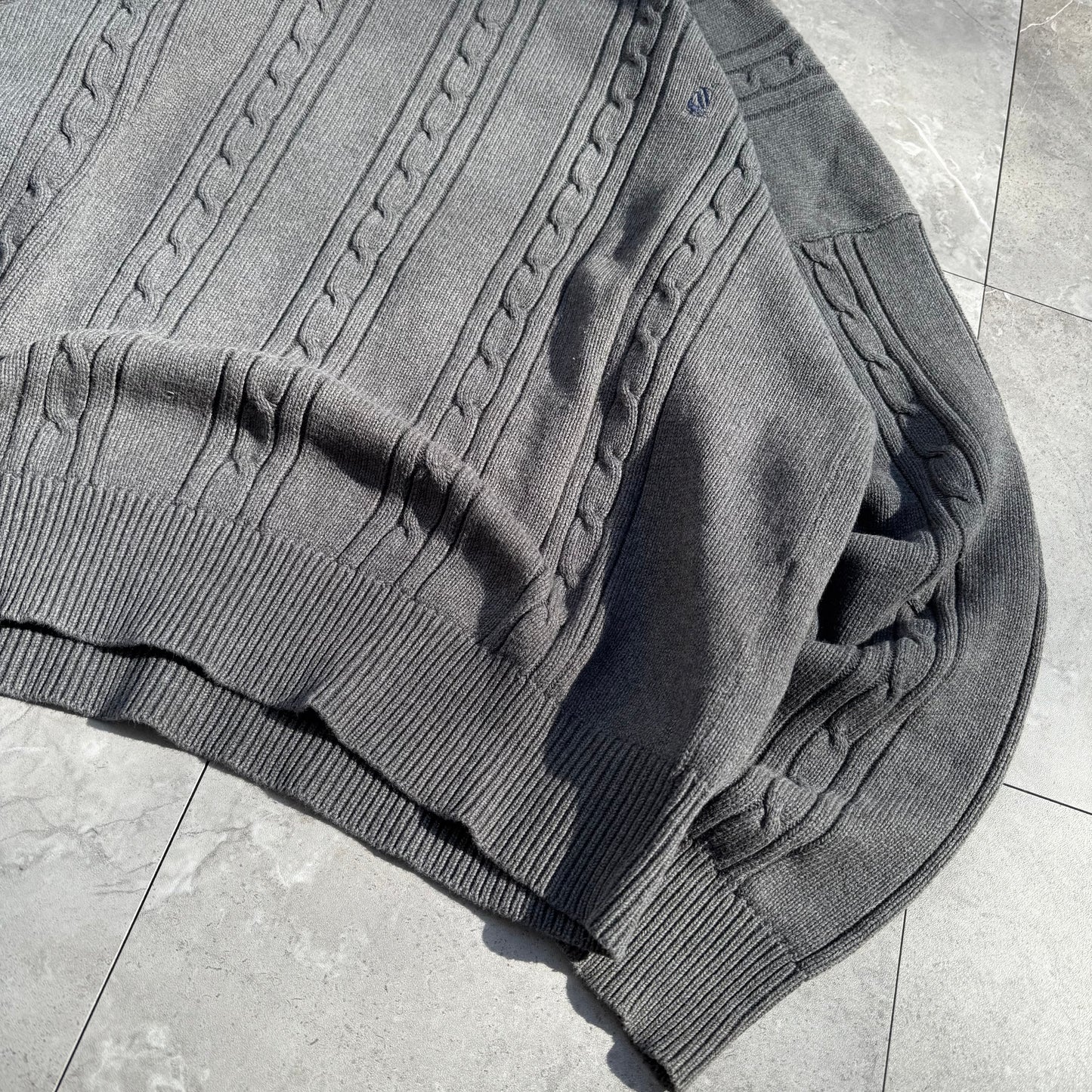 90s Nautica Gray Cable Knit Sweater KiiChain Clothing