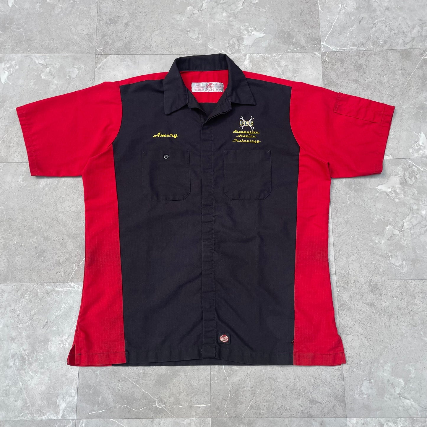 90s-00s Red Kap PCC Automative Service Technology Work Short Sleeve Shirt KiiChain Clothing