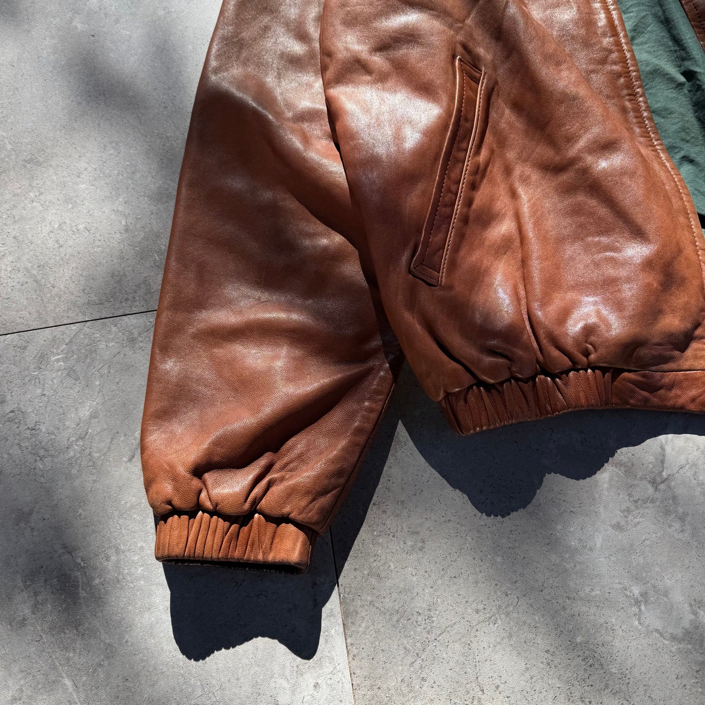 90s Polo by Ralph Lauren Light Brown Rare “No Pony” Leather Jacket