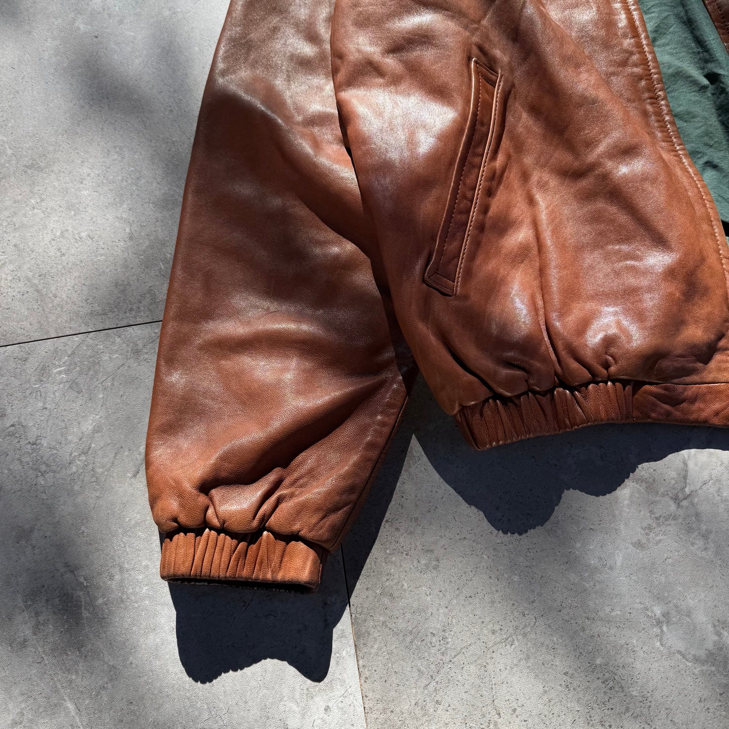 90s Polo by Ralph Lauren Light Brown Rare “No Pony” Leather Jacket KiiChain Clothing