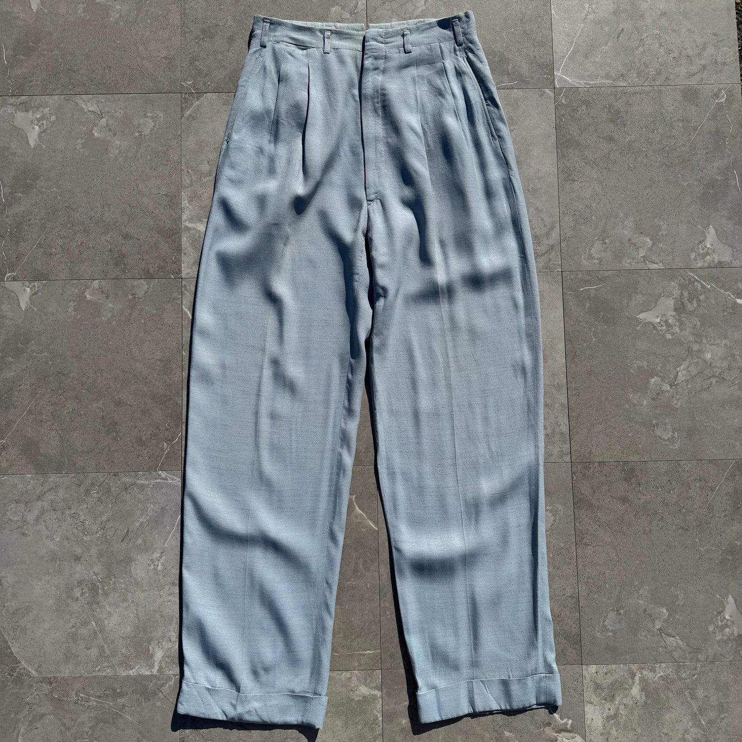 40s Unknown Light Blue Gabardine Slacks KiiChain Clothing