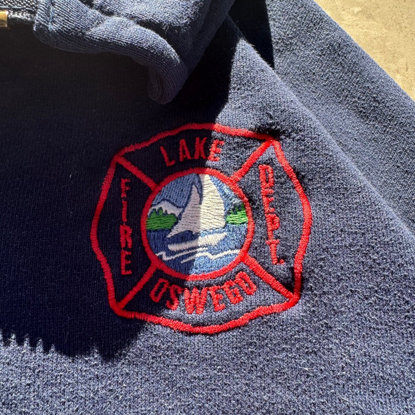 80s Jerzees by Russell Athletic Made in USA Fire DEPT. Half Zip Sweatshirt