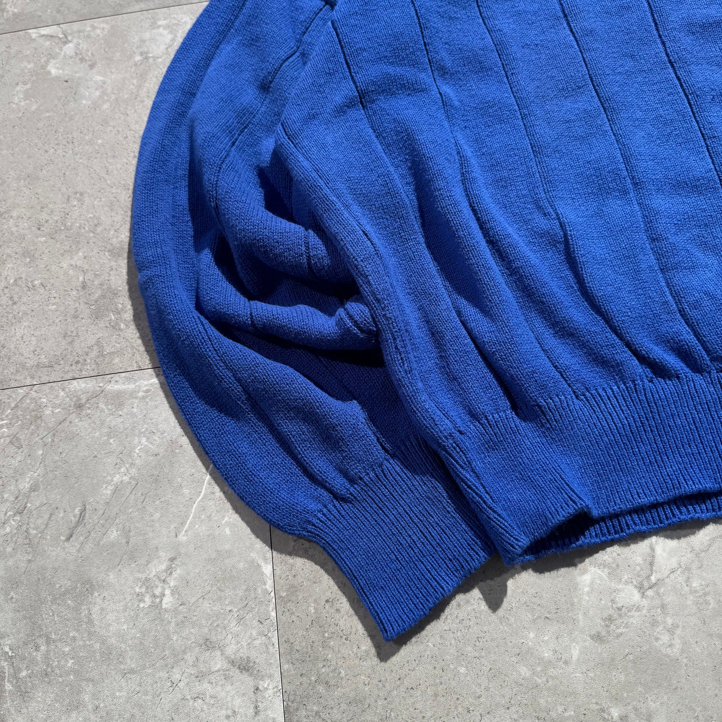 90s Claiborne Made in USA Blue Cotton Knit