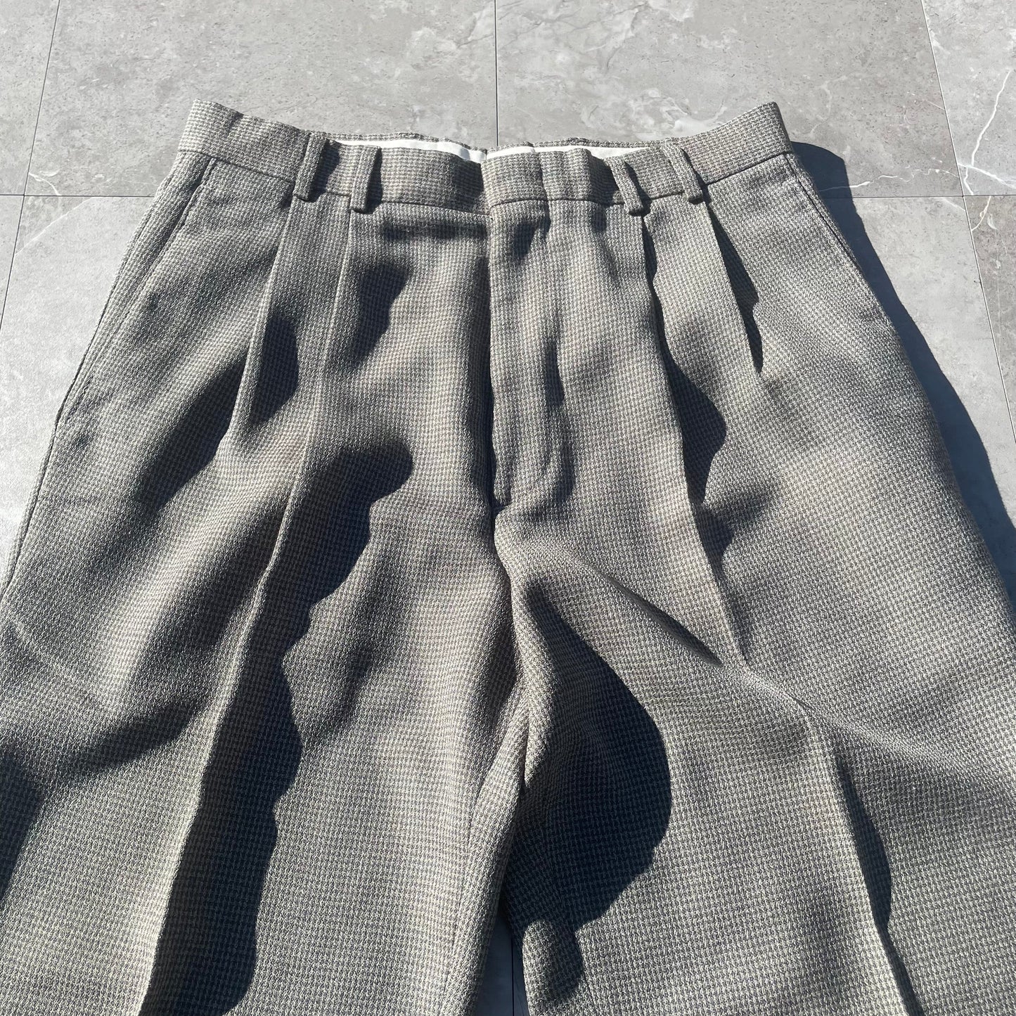 80s-90s Dockers’ Made in USA Two-Tuck Pleated Wool-Blend Slacks 32x32 KiiChain Clothing