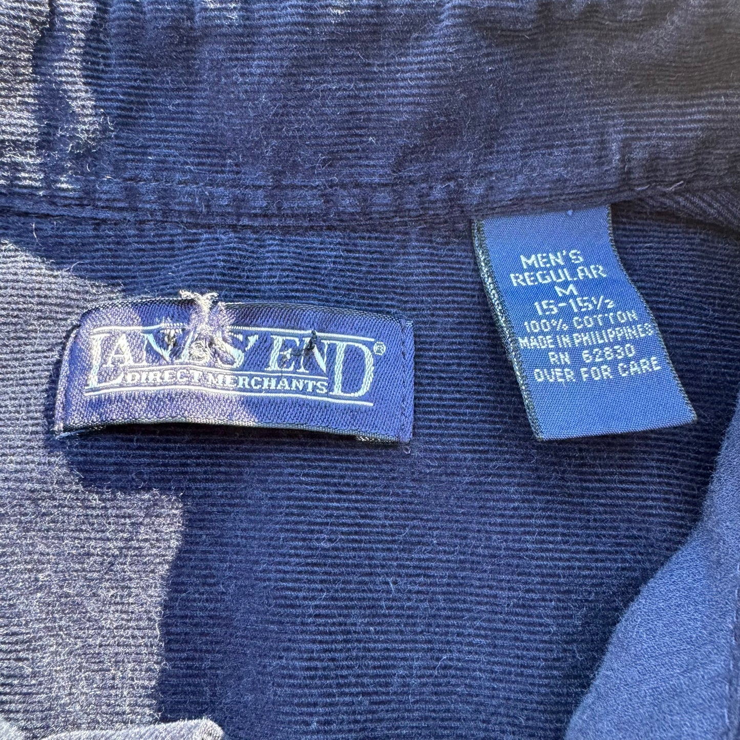 90s Lands' End Navy Corduroy Button Down Shirt