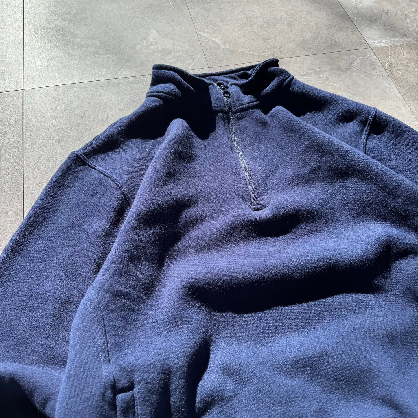 00s Russell Athletic Navy Quarter Zip Sweatshirt