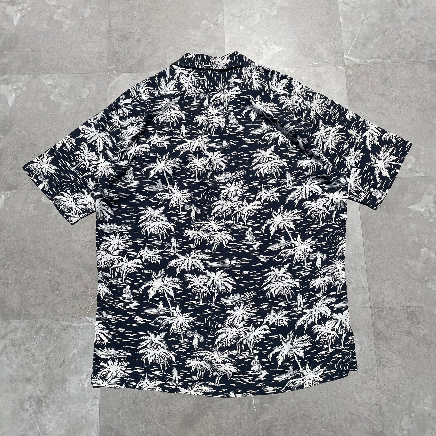 90s Ralph Lauren Caldwell Black Rayon Hawaiian Shirt (M) KiiChain Clothing