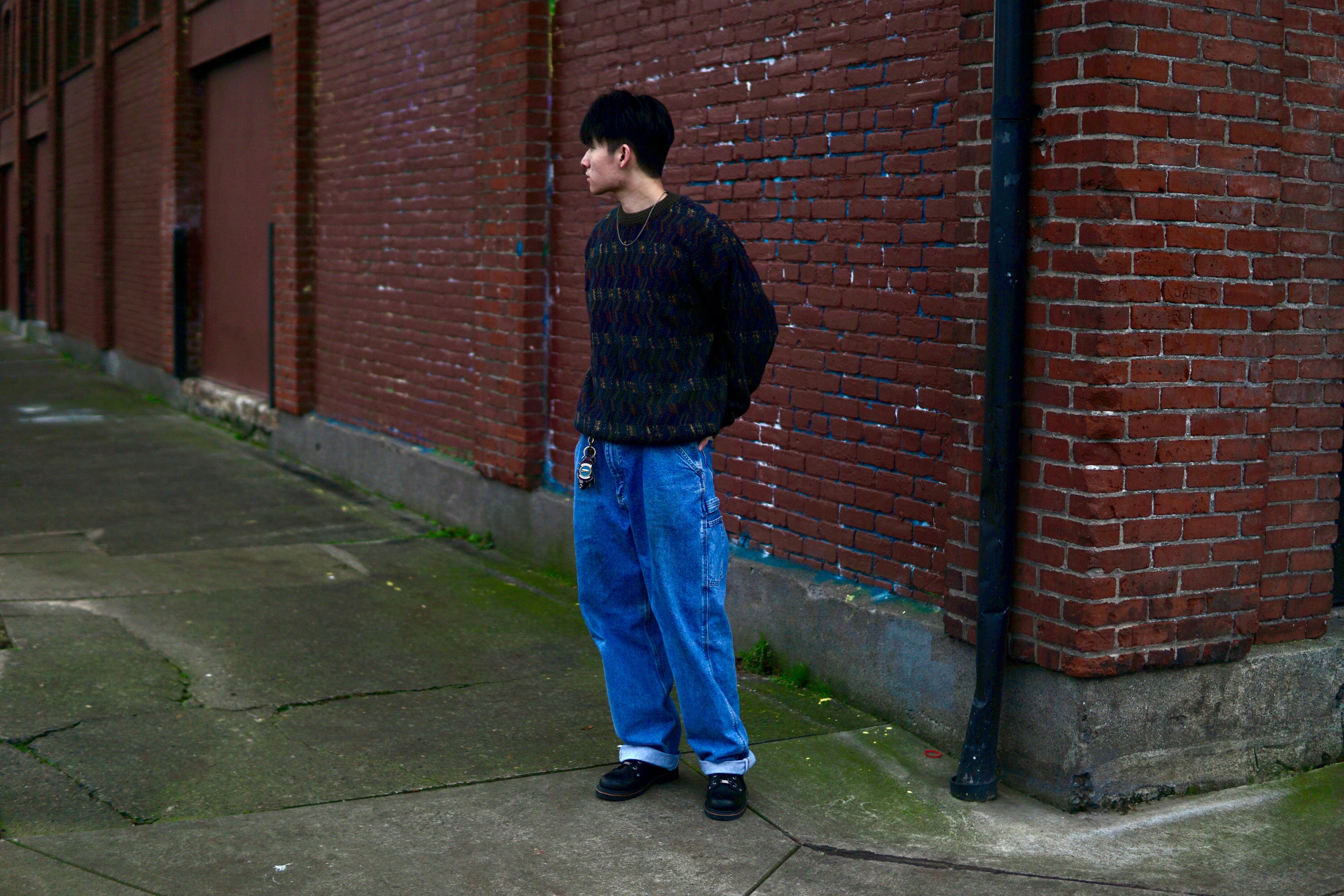 90s Preswick & Moore Wool-Blend Design Knit KiiChain